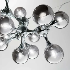 Lampadari Moderni-Ideal Lux nodi sp15 lampadario moderno cromo sfere vetro