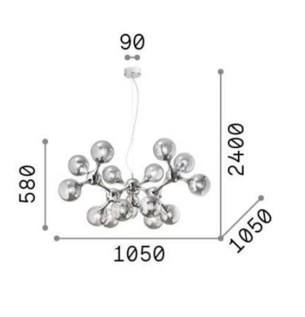 Lampadari Moderni-Ideal Lux nodi sp15 lampadario moderno cromo sfere vetro