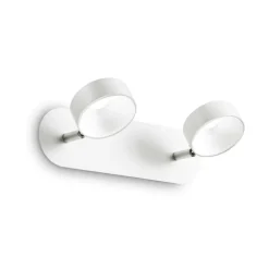 Applique Da Parete-Ideal Lux oby ap2 applique due luci led 12w 3000k orientabili