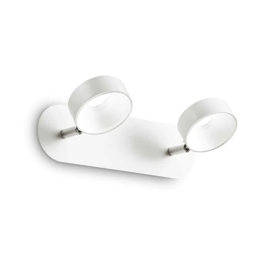 Applique Da Parete-Ideal Lux oby ap2 applique due luci led 12w 3000k orientabili