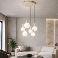 Lampadari Moderni-Ideal Lux odeon lampadario a cascata 6 sfere led 3000k