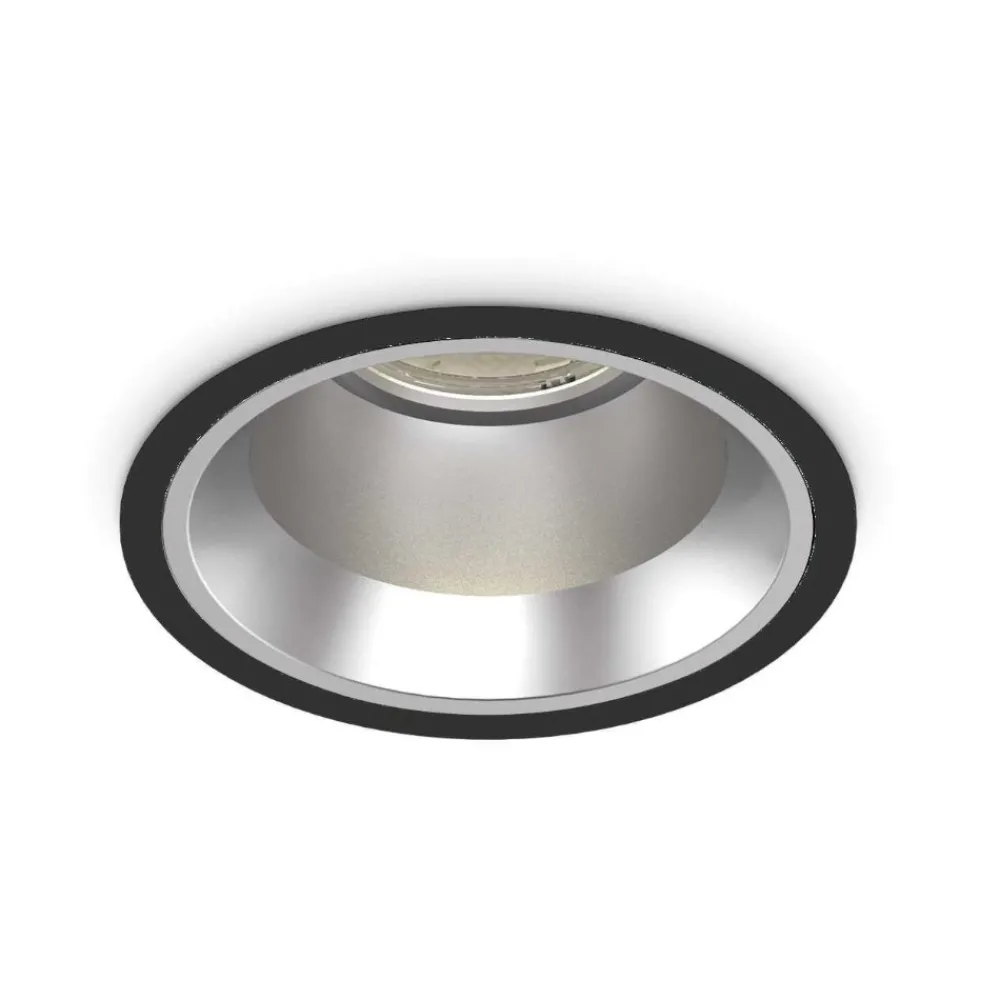 Faretti Da Incasso-Ideal Lux off fi led 42w 3000k faretto led incasso tondo nero