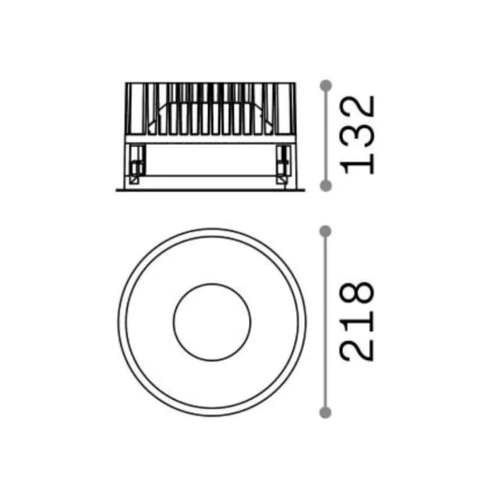 Faretti Da Incasso-Ideal Lux off fi led 42w 3000k faretto led incasso tondo nero