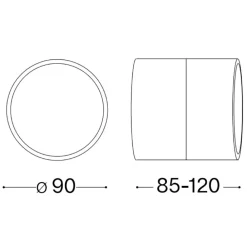 Faretti Da Esterno-Ideal Lux omega ap round 3000k faretto orientabileper esterno ip54 antracite