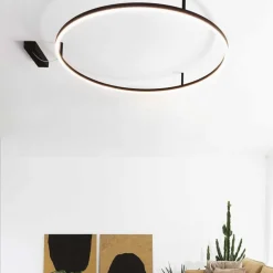 Plafoniere Moderne-Ideal Lux oracle slim pl d070 round plafoniera a led 3000k nera 70cm