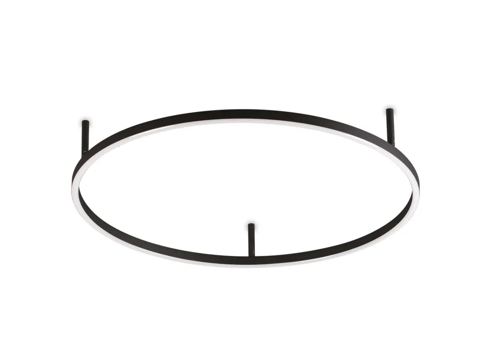 Plafoniere Moderne-Ideal Lux oracle slim pl d070 round plafoniera a led 3000k nera 70cm