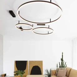 Plafoniere Moderne-Ideal Lux oracle slim pl d070 round plafoniera a led 3000k nera 70cm