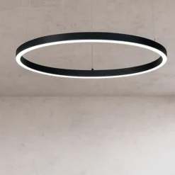 Lampadari Moderni-Ideal Lux oracle slim sp d070 nero round lampadario led 38w 3000k