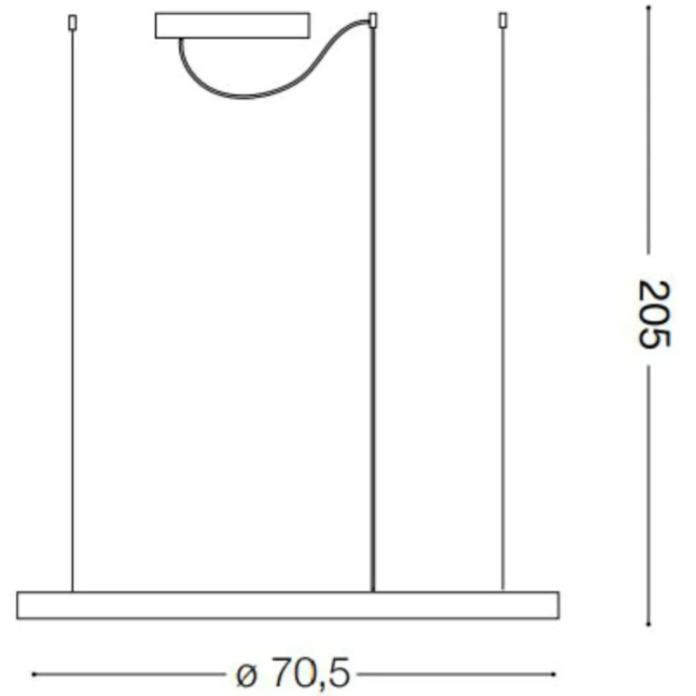 Lampadari Moderni-Ideal Lux oracle slim sp d070 nero round lampadario led 38w 3000k