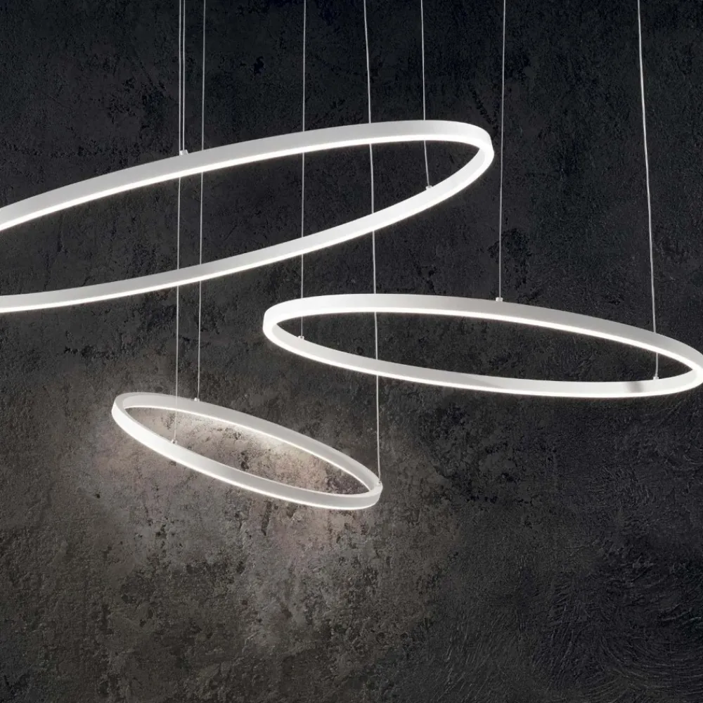Lampadari Moderni-Ideal Lux oracle slim sp d050 round bianco lampadario led 30w 3000k