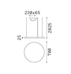 Lampadari Moderni-Ideal Lux oracle slim sp d070 round led 3000k lampadario bianco