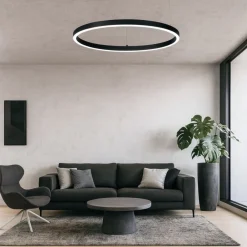 Lampadari Moderni-Ideal Lux oracle slim sp d050 round lampadario led 32w 4000k cerchio nero