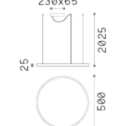Lampadari Moderni-Ideal Lux oracle slim sp d050 round lampadario led 29w 3000k dimmerabile dali