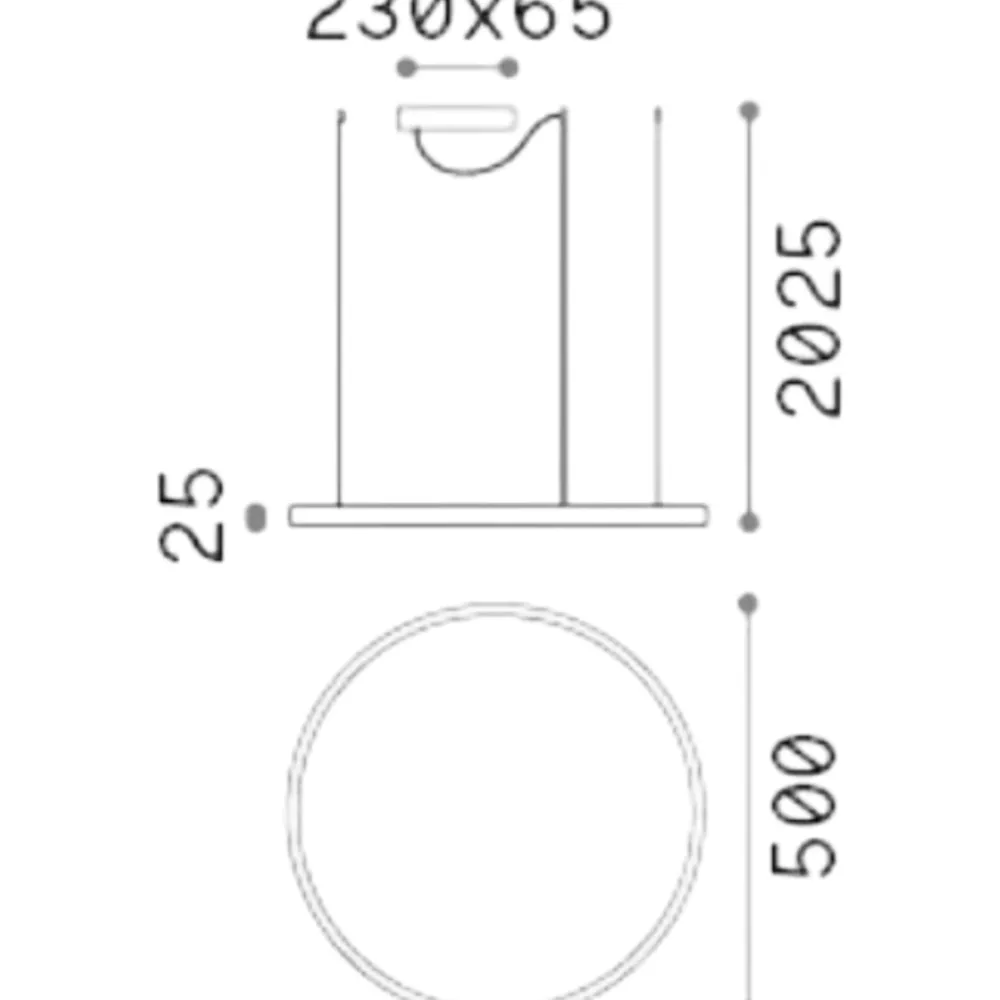 Lampadari Moderni-Ideal Lux oracle slim sp d050 round lampadario led 29w 3000k dimmerabile dali