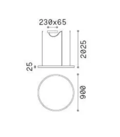Lampadari Moderni-Ideal Lux oracle slim sp d090 round 4000k lampadario bianco