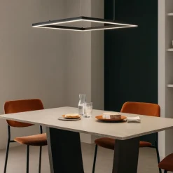 Lampadari Moderni-Ideal Lux oracle slim sp d070 square lampadario quadrato led 41w 3000k nero