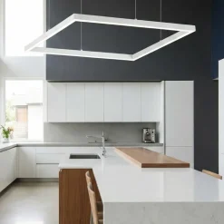 Lampadari Moderni-Ideal Lux oracle slim sp d090 square lampadario design bianco led 51w 3000k