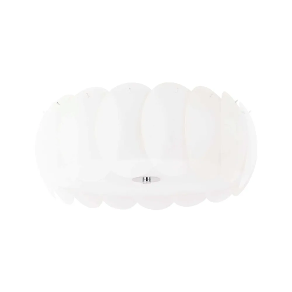 Plafoniere Moderne-Ideal Lux ovalino pl8 plafoniera moderna vetro bianco