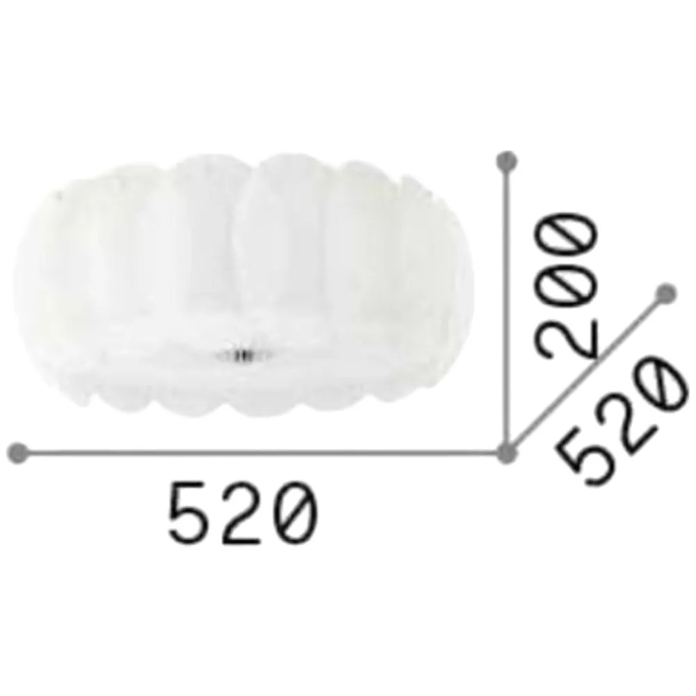 Plafoniere Moderne-Ideal Lux ovalino pl8 plafoniera moderna vetro bianco