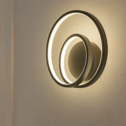 Applique Da Parete-Ideal Lux oz ap dali applique led 3000k dimmerabile nera design moderno