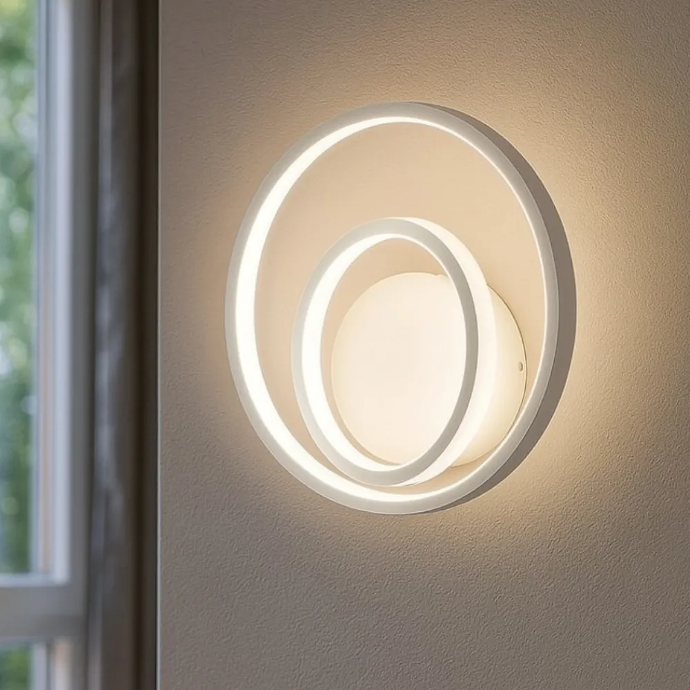 Applique Da Parete-Ideal Lux oz ap on-off bianco applique led 28w 3000k design moderna
