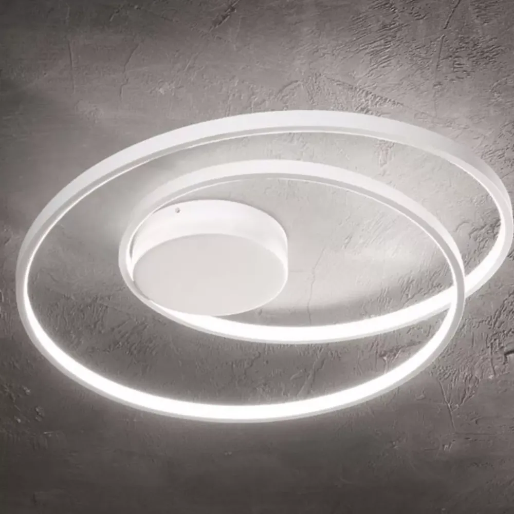 Plafoniere Moderne-Ideal Lux oz pl on-off bianco plafoniera da soffitto led 48w 3000k design moderna