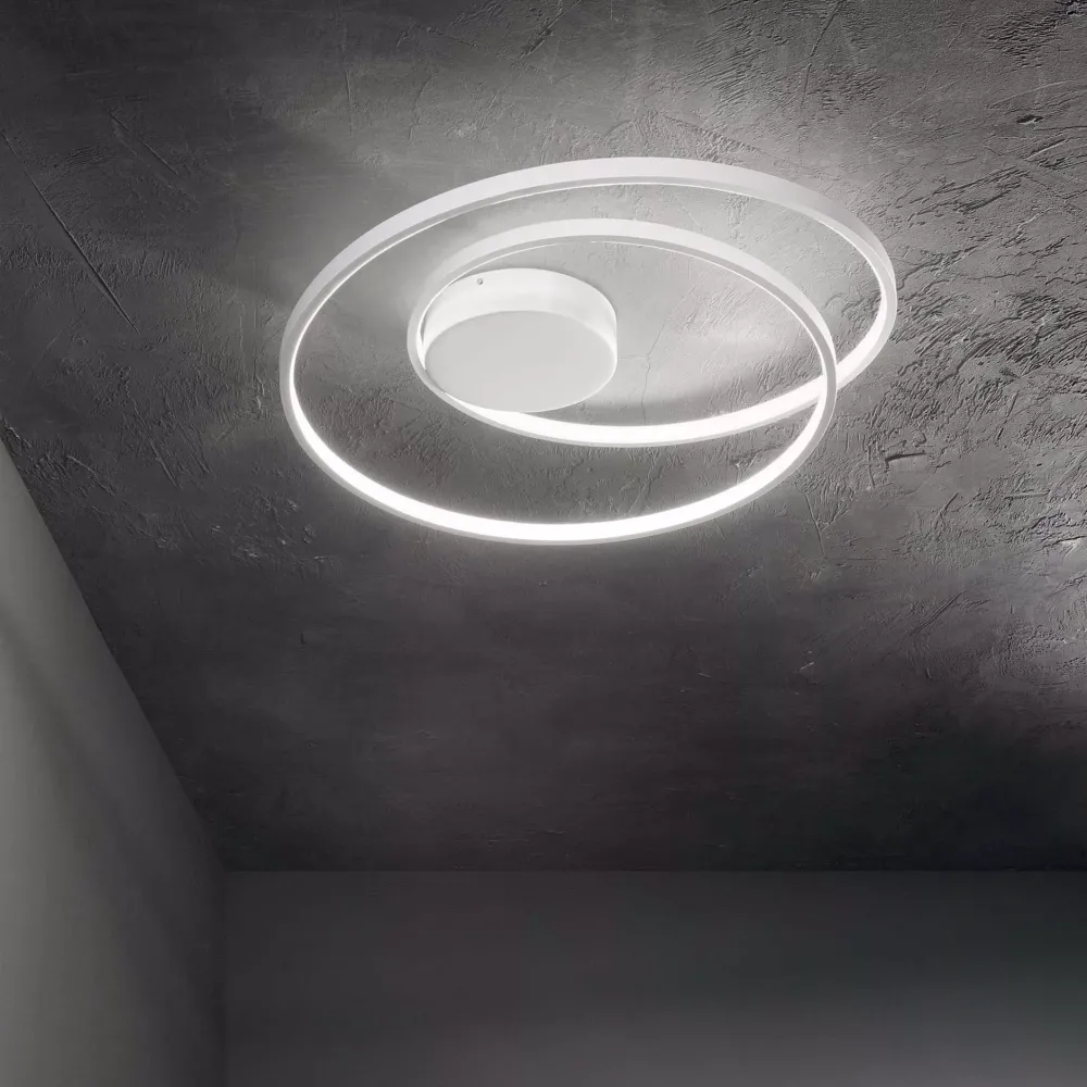 Plafoniere Moderne-Ideal Lux oz pl on-off bianco plafoniera da soffitto led 48w 3000k design moderna