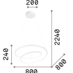 Lampadari Moderni-Ideal Lux oz sp d80 dali push bianco lampadario led 55w 3000k