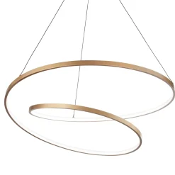 Lampadari Moderni-Ideal Lux oz sp d60 on-off ottone lampadario led moderno per soggiorno 47w 3000k