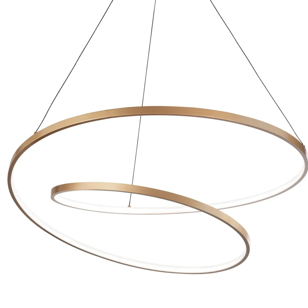 Lampadari Moderni-Ideal Lux oz sp d60 on-off ottone lampadario led moderno per soggiorno 47w 3000k