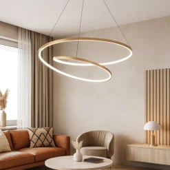 Lampadari Moderni-Ideal Lux oz sp d60 on-off ottone lampadario led moderno per soggiorno 47w 3000k