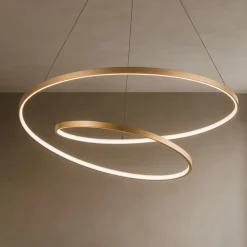 Lampadari Moderni-Ideal Lux oz sp d80 ottone lampadario per soggiorno led 59w 3000k