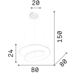 Lampadari Moderni-Ideal Lux oz sp d80 ottone lampadario per soggiorno led 59w 3000k
