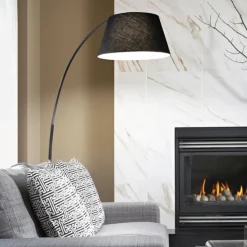 Lampade Da Terra-Ideal Lux pagoda pt1 piantana arco nera moderna