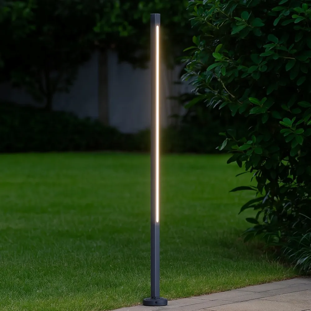 Lampioni Da Giardino-Ideal Lux paletto luminoso da giardino antracite led 25w 3000k jedi pt h160