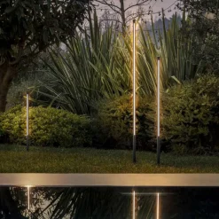 Lampioni Da Giardino-Ideal Lux paletto luminoso da giardino antracite led 25w 3000k jedi pt h160