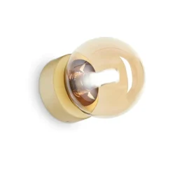 Applique Da Parete-Ideal Lux perlage ap1 applique 1 luce sfera vetro ambrato