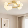 Plafoniere Moderne-Ideal Lux perlage pl10 plafoniera per camera da letto 10 luci sfere vetro bianco