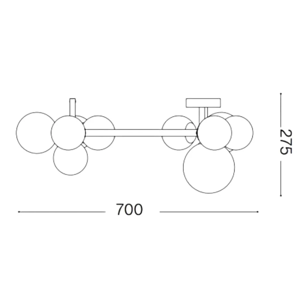 Plafoniere Moderne-Ideal Lux perlage pl10 plafoniera per camera da letto 10 luci sfere vetro bianco
