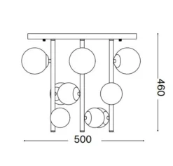 Plafoniere Moderne-Ideal Lux perlage pl9 plafoniera grigio fumo 9 sfere vetro