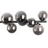 Plafoniere Moderne-Ideal Lux perlage pl6 plafoniera nera vetri sfere fume'