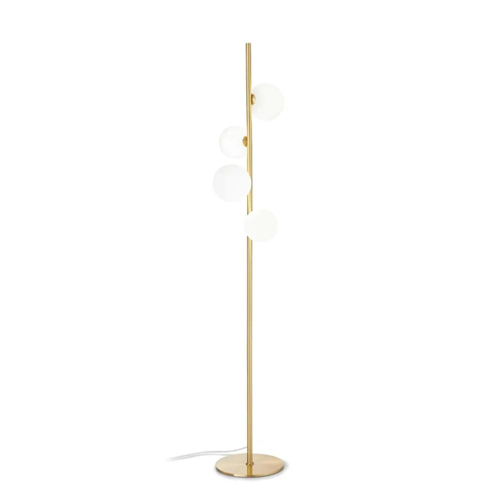 Lampade Da Terra-Ideal Lux perlage pt4 piantana moderna oro ottone