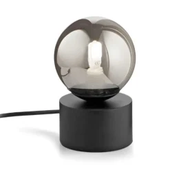 Abat Jour-Ideal Lux perlage tl1 abat-jour nera sfera fume' da comodino