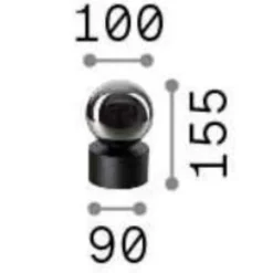 Abat Jour-Ideal Lux perlage tl1 abat-jour nera sfera fume' da comodino