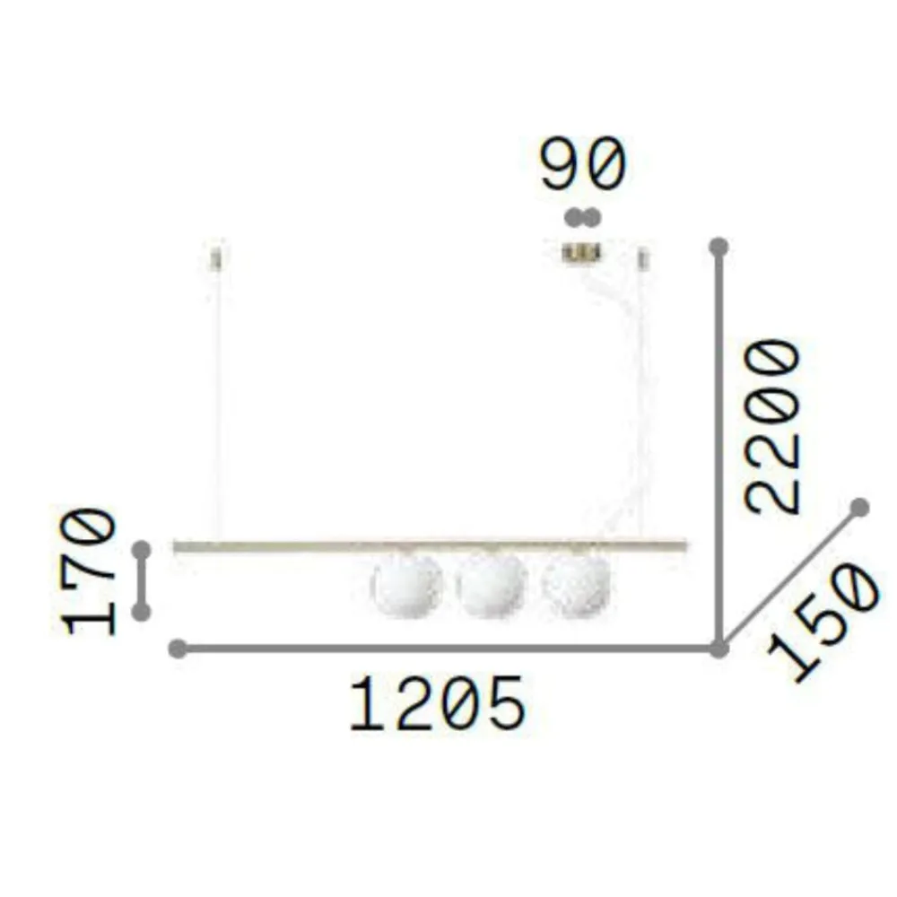 Lampadari Moderni-Ideal Lux perline sp3 lampadario design per soggiorno oro ottone