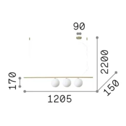 Lampadari Moderni-Ideal Lux perline sp3 nero lampadario moderno