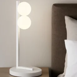 Abat Jour-Ideal Lux ping pong abat jour lampada da comodino bianca led 6w 300k