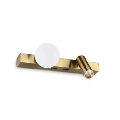 Applique Camera Da Letto-Ideal Lux ping pong ap applique ottone da comodino camera da letto led