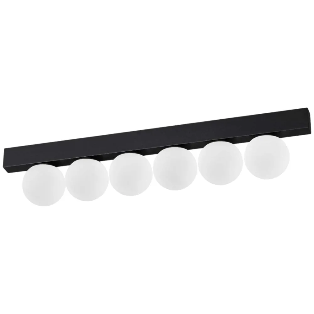 Plafoniere Moderne-Ideal Lux ping pong pl6 plafoniera rettangolare 6 sfere led 182 3000k