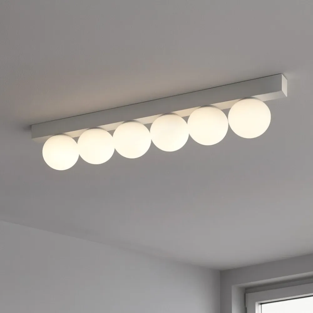 Plafoniere Moderne-Ideal Lux ping pong pl6 plafoniera 6 luci led 18w 3000k bianca